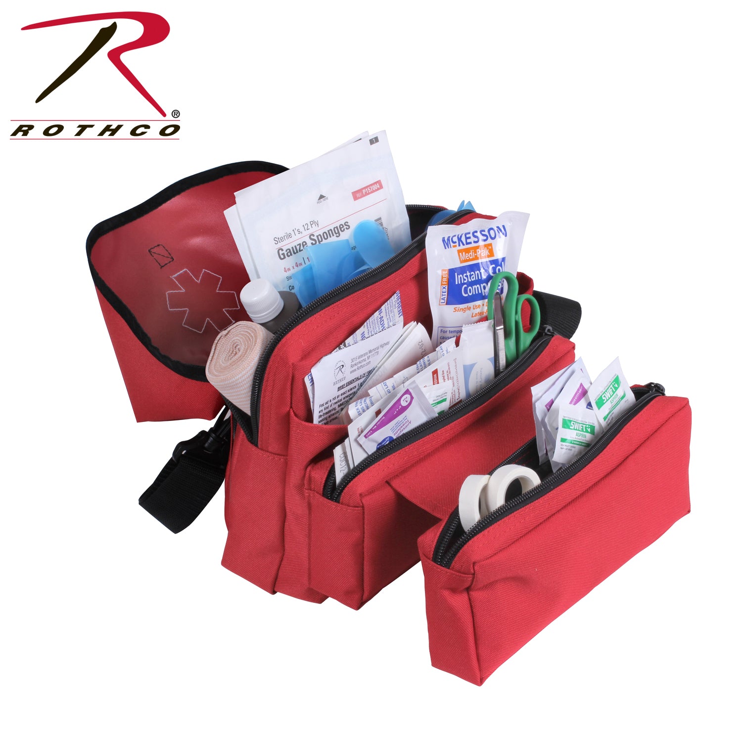 Rothco EMS Medical Field Pouch Red – Durable Emergency Medical Utility Bag with Quick Release and Multiple Compartments