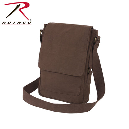 Rothco Vintage Canvas Tech Bag Brown - Durable 15-Inch Laptop and Gadget Carrier