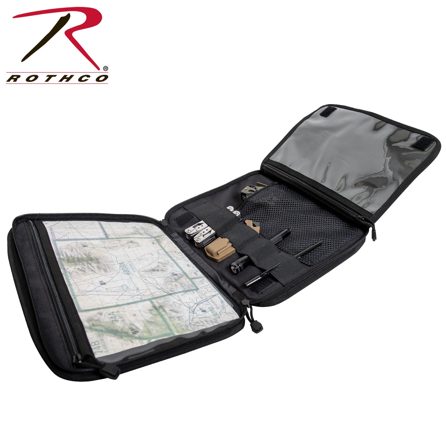 Rothco Tactical Map Case Board with MOLLE Webbing and Clear Document Pockets