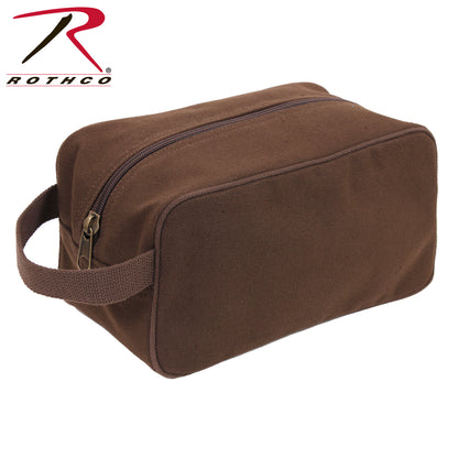 Rothco Canvas Travel Dopp Kit Earth Brown - Durable Heavyweight Travel Organizer