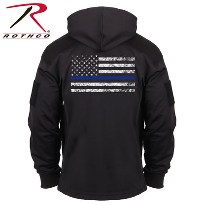 Rothco Concealed Carry Thin Blue Line Hoodie Black Size XL - Support First Responders with Discreet EDC Storage