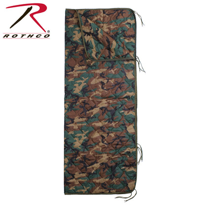 Rothco Enhanced G.I. Type Rip-Stop Poncho Liner with Zipper in Woodland Camo - Part #88476