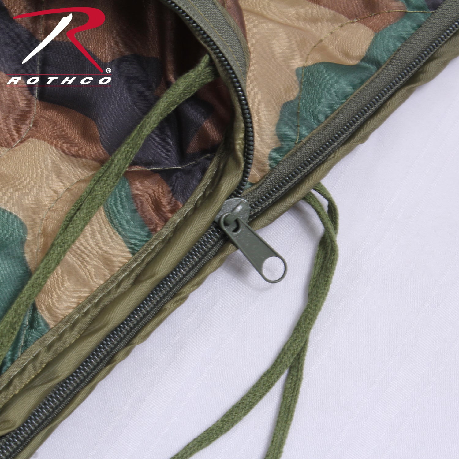 Rothco Enhanced G.I. Type Rip-Stop Poncho Liner with Zipper in Woodland Camo - Part #88476