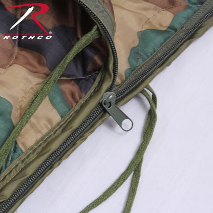 Rothco Enhanced G.I. Type Rip-Stop Poncho Liner with Zipper in Woodland Camo - Part #88476