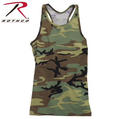 Rothco Women's Camo Workout Performance Tank Top - Size XS, Woodland Camo