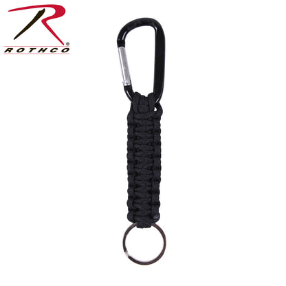 Rothco Paracord Keychain with Carabiner – Versatile Outdoor Gear Accessory in Black, Part No. 9808