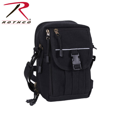 Rothco Heavyweight Classic Canvas Passport Travel Pouch Black – Durable Compact Crossbody Bag for Travel and Everyday Use