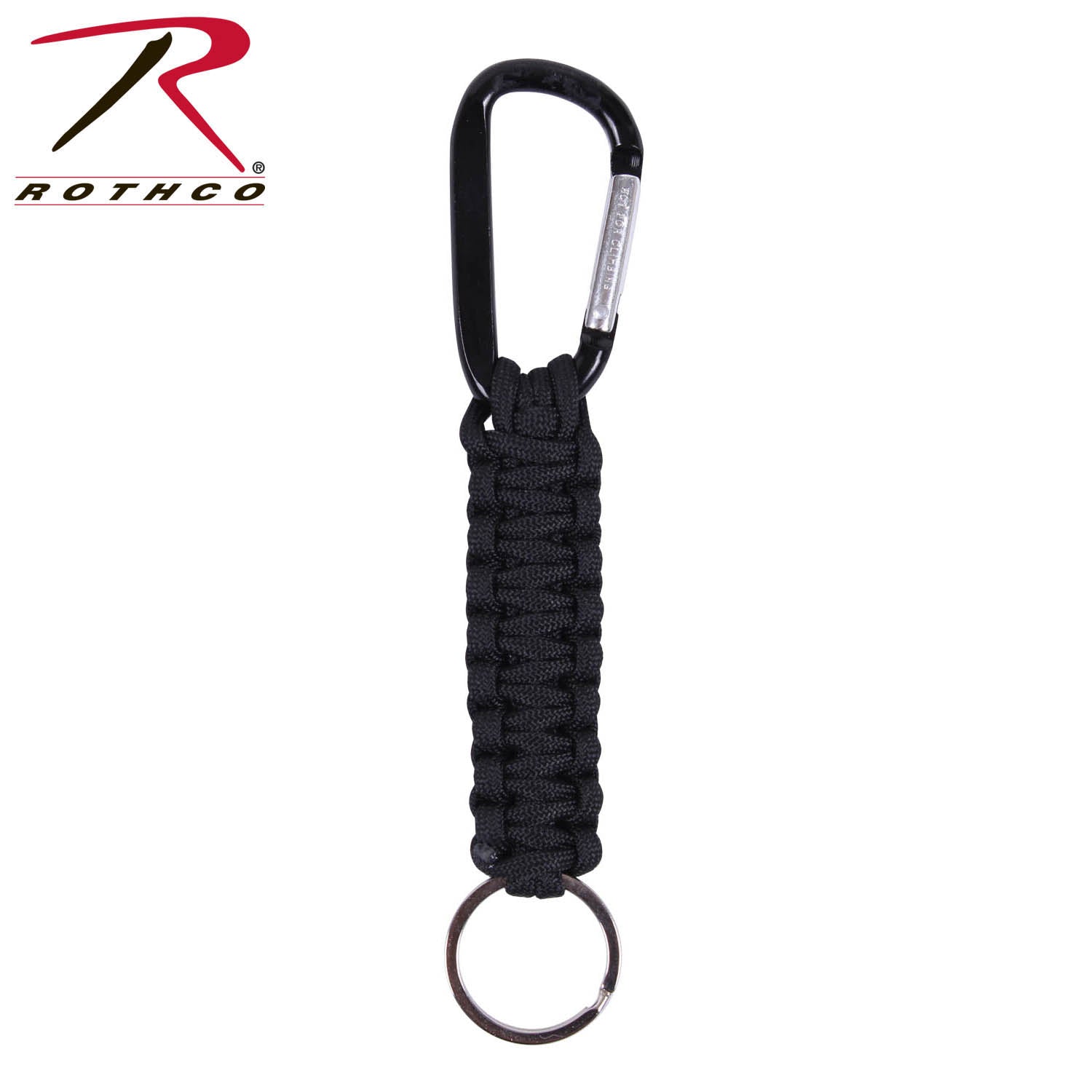 Rothco Paracord Keychain with Carabiner – Versatile Outdoor Gear Accessory in Black, Part No. 9808