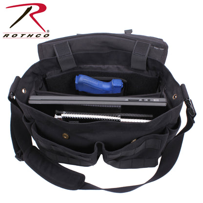 Rothco Concealed Carry Messenger Bag Black - Secure Tactical Crossbody with Multiple Pockets and MOLLE Straps