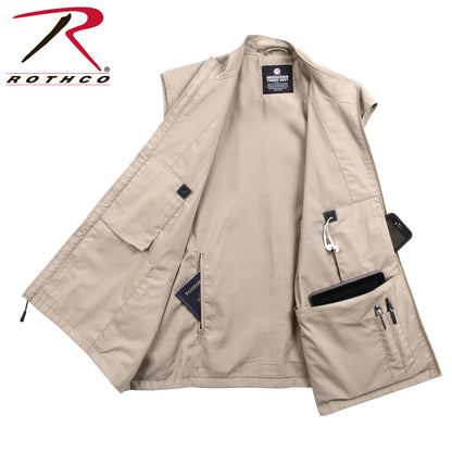 Rothco Undercover Travel Vest Khaki Size Large – Discreet Storage for Travel and Outdoor Activities