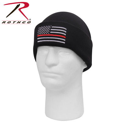 Rothco Deluxe Thin Red Line Watch Cap - Support Firefighters and First Responders