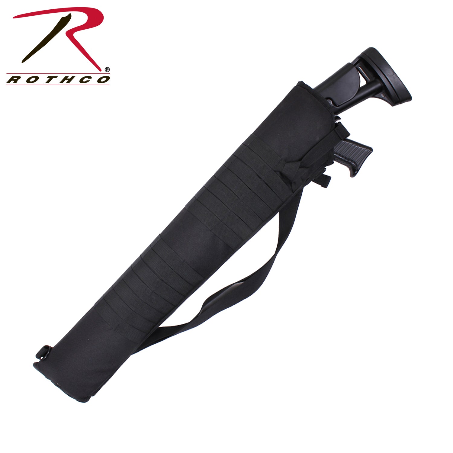 Rothco Tactical MOLLE Shotgun Scabbard Black - Adjustable Carry and MOLLE Compatibility