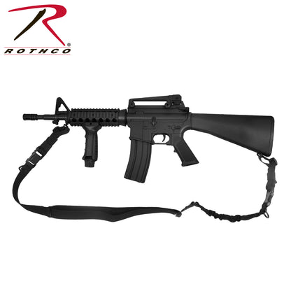Rothco Deluxe Tactical 2-Point Sling Black with Convertible Single-Point Functionality