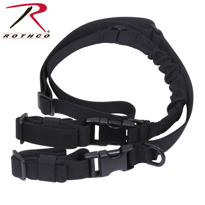 Rothco Deluxe Tactical 2-Point Sling Black with Convertible Single-Point Functionality