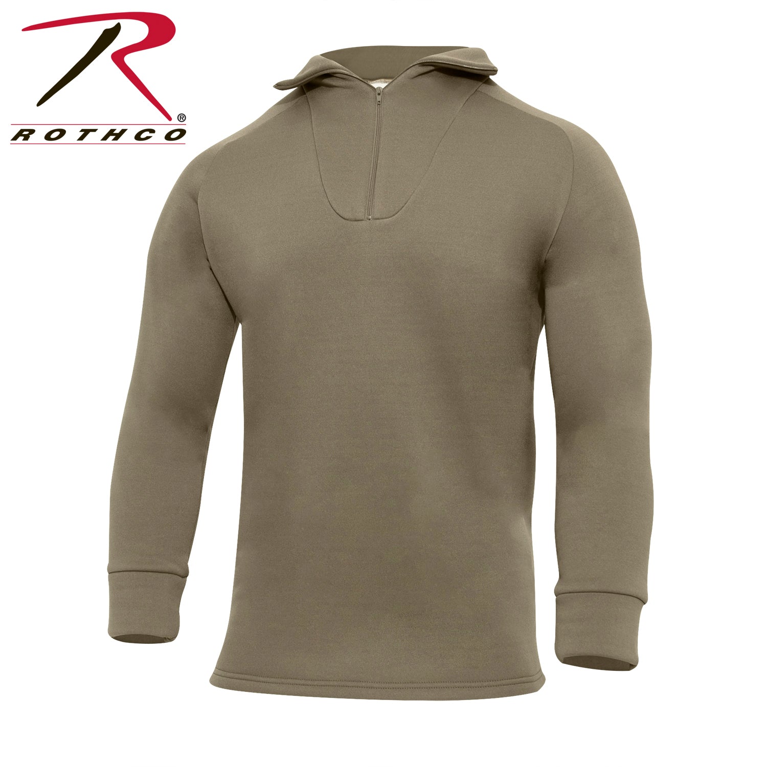 Rothco ECWCS Poly Zip Collar Shirt 2XL in Coyote Brown – Cold Weather Mid-Layer