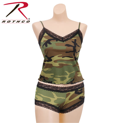 Rothco Women's Lace Trimmed Camo Camisole Size XS - Woodland Pattern with Adjustable Straps