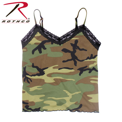 Rothco Women's Lace Trimmed Camo Camisole Size XS - Woodland Pattern with Adjustable Straps