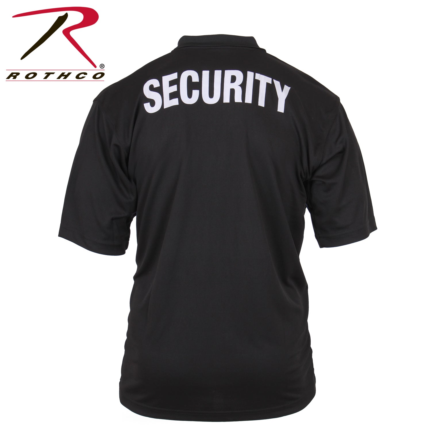 Rothco Moisture Wicking Security Polo Shirt Size 5XL in Black with White Lettering