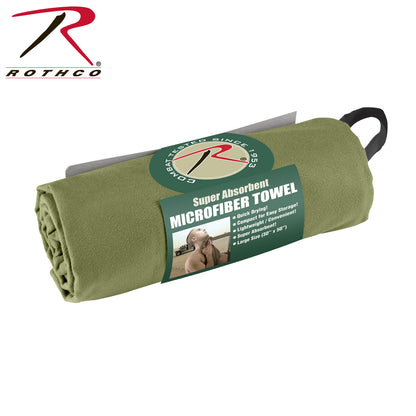 Rothco Microfiber Towel Olive Drab 30 x 50 inches – Lightweight, Quick-Drying Outdoor Towel