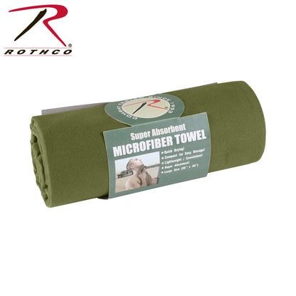 Rothco Microfiber Towel Olive Drab 30 x 50 inches – Lightweight, Quick-Drying Outdoor Towel