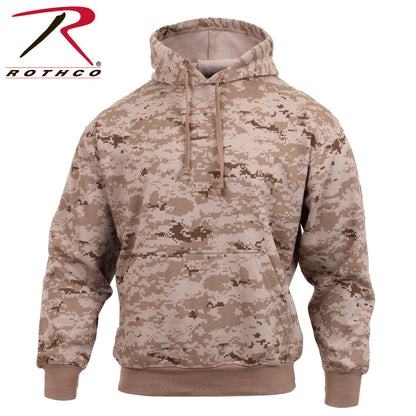 Rothco Camo Pullover Hooded Sweatshirt in Desert Digital Camo, Size M