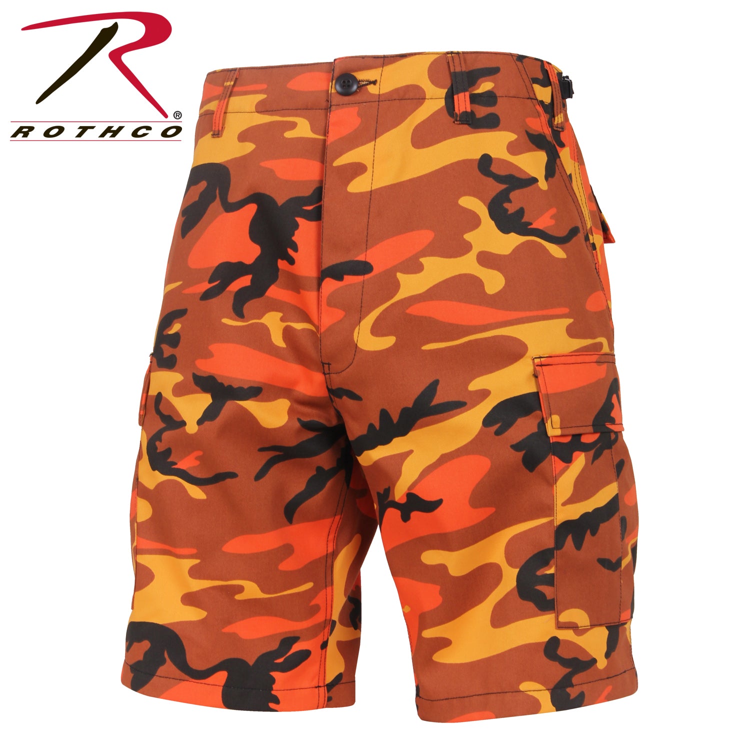 Rothco Camo BDU Shorts Savage Orange Camo Size XL – Tactical Cargo Shorts for Outdoor & Field Use