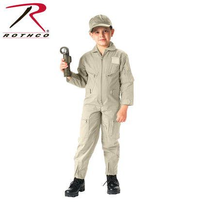 Rothco Kids Flight Suit Khaki Size Small for Authentic Aviator Look and Active Play