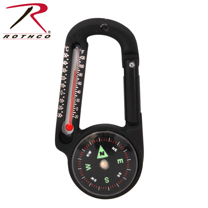 Rothco Carabiner Compass and Thermometer – Compact Outdoor Multi-Tool