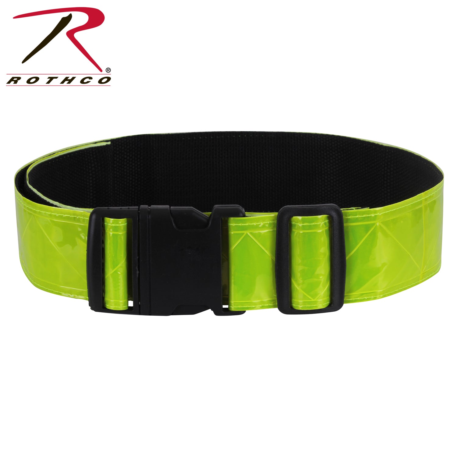 Rothco Reflective Physical Training Belt Safety Green - Adjustable Nighttime Workout Accessory