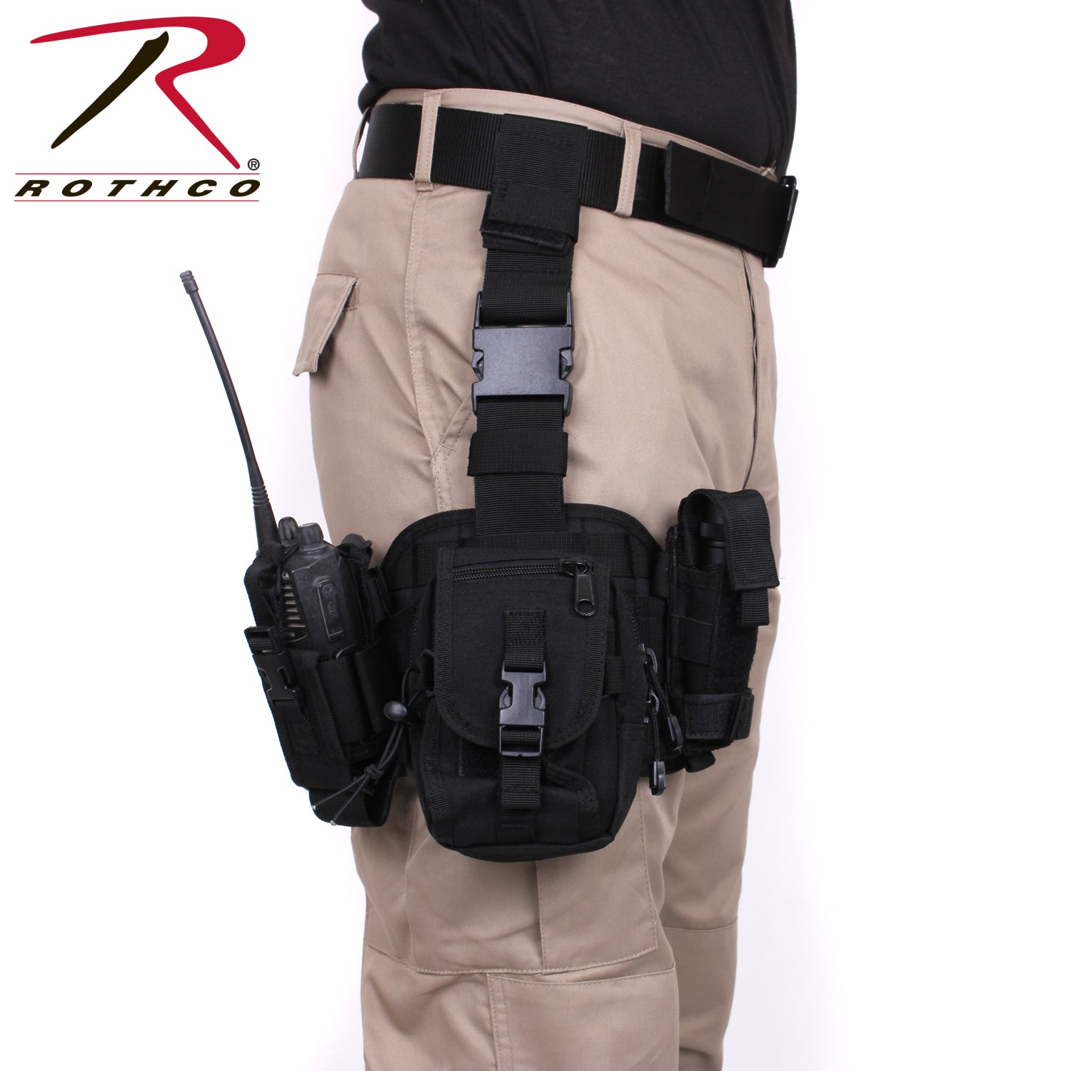 Rothco Drop Leg Utility Rig Black with MOLLE Compatibility - Part 10750
