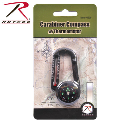 Rothco Carabiner Compass and Thermometer – Compact Outdoor Multi-Tool