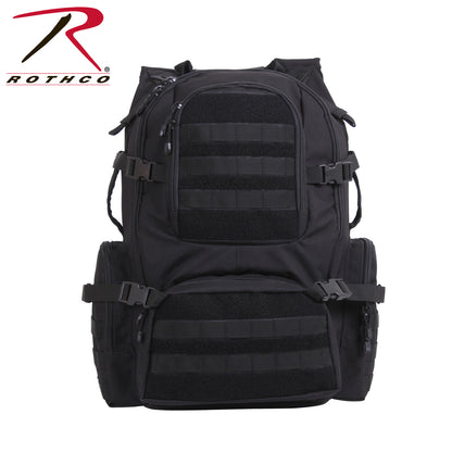 Rothco Multi-Chamber MOLLE Assault Pack Black - 7 Compartments with Hydration and Laptop Storage