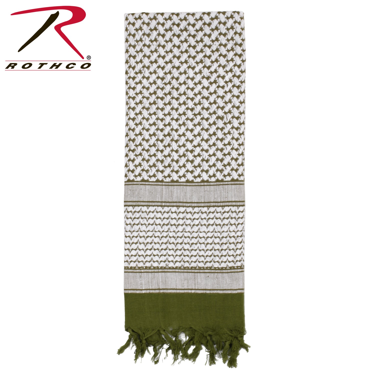 Rothco Shemagh Tactical Desert Keffiyeh Scarf Olive Drab / White