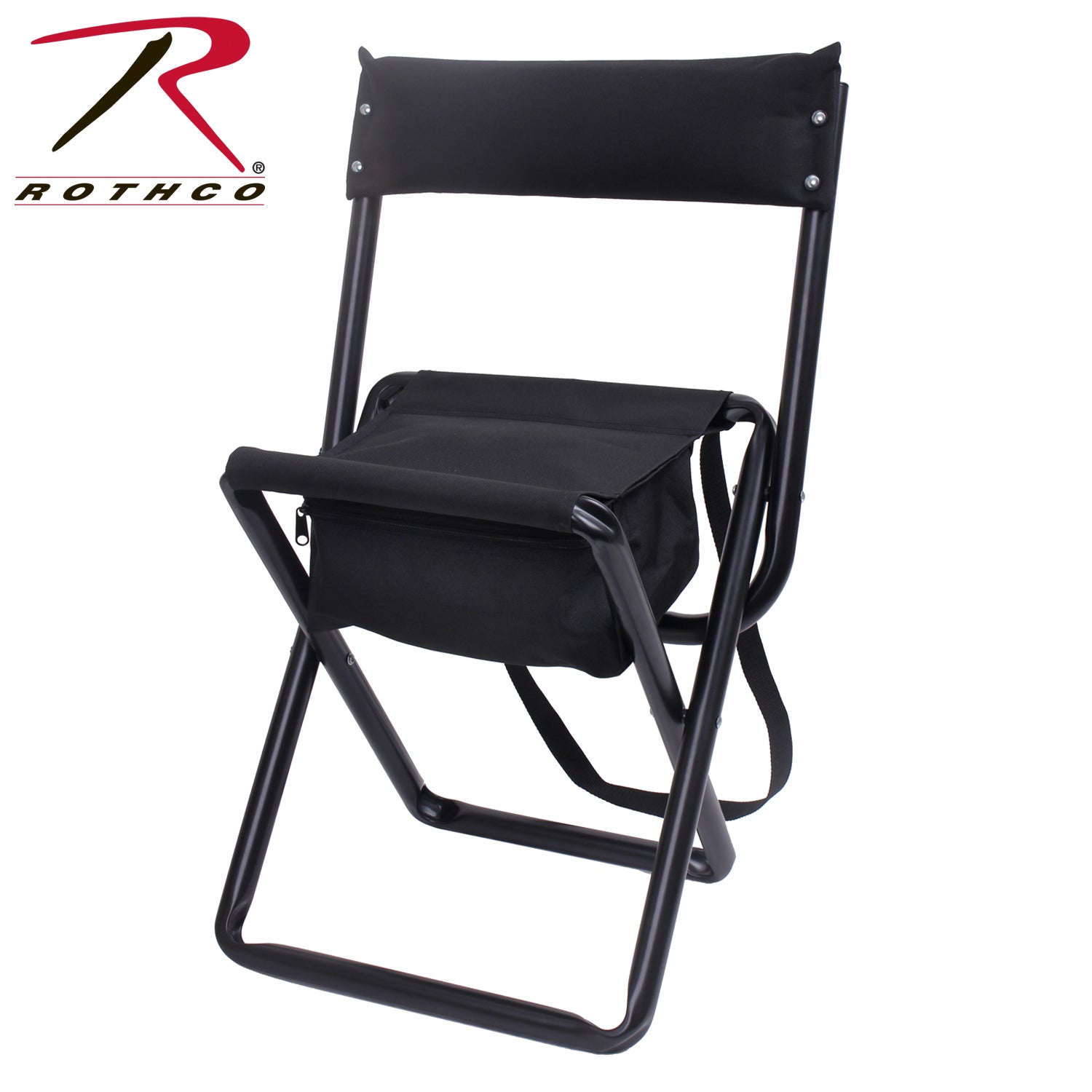 Rothco Deluxe Folding Stool with Pouch - Black, Part Number 4608