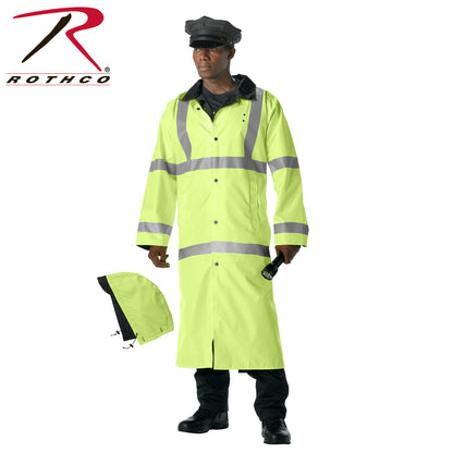 Rothco Hooded Reflective Rain Parka Size Small with High Visibility Safety Features