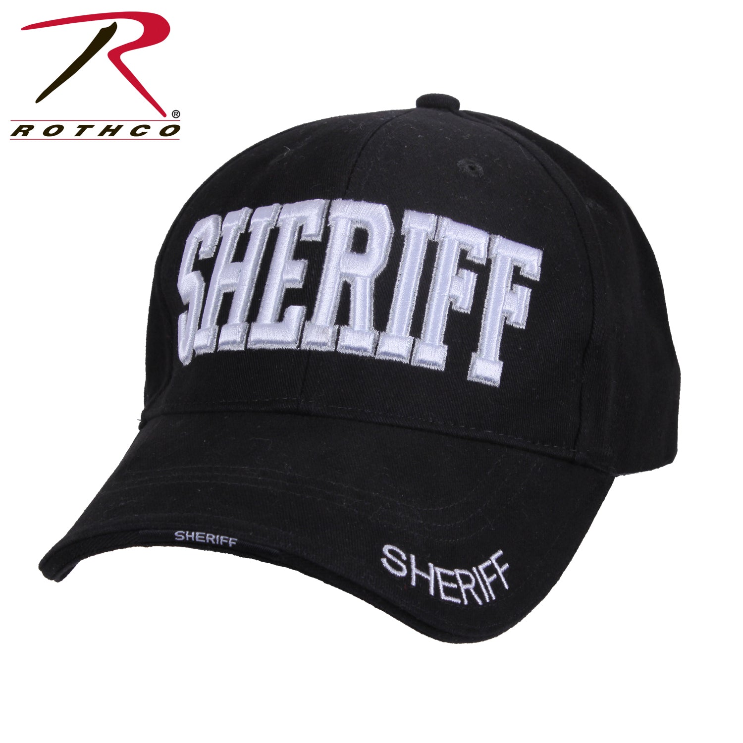 Rothco Sheriff Deluxe Low Profile Cap - Adjustable Brushed Cotton Twill Hat with 3D Embroidered Sheriff Lettering