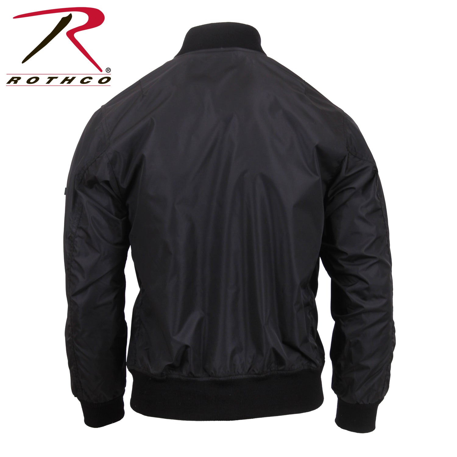 Rothco Lightweight Enhanced Nylon MA-1 Flight Jacket Black Size Large
