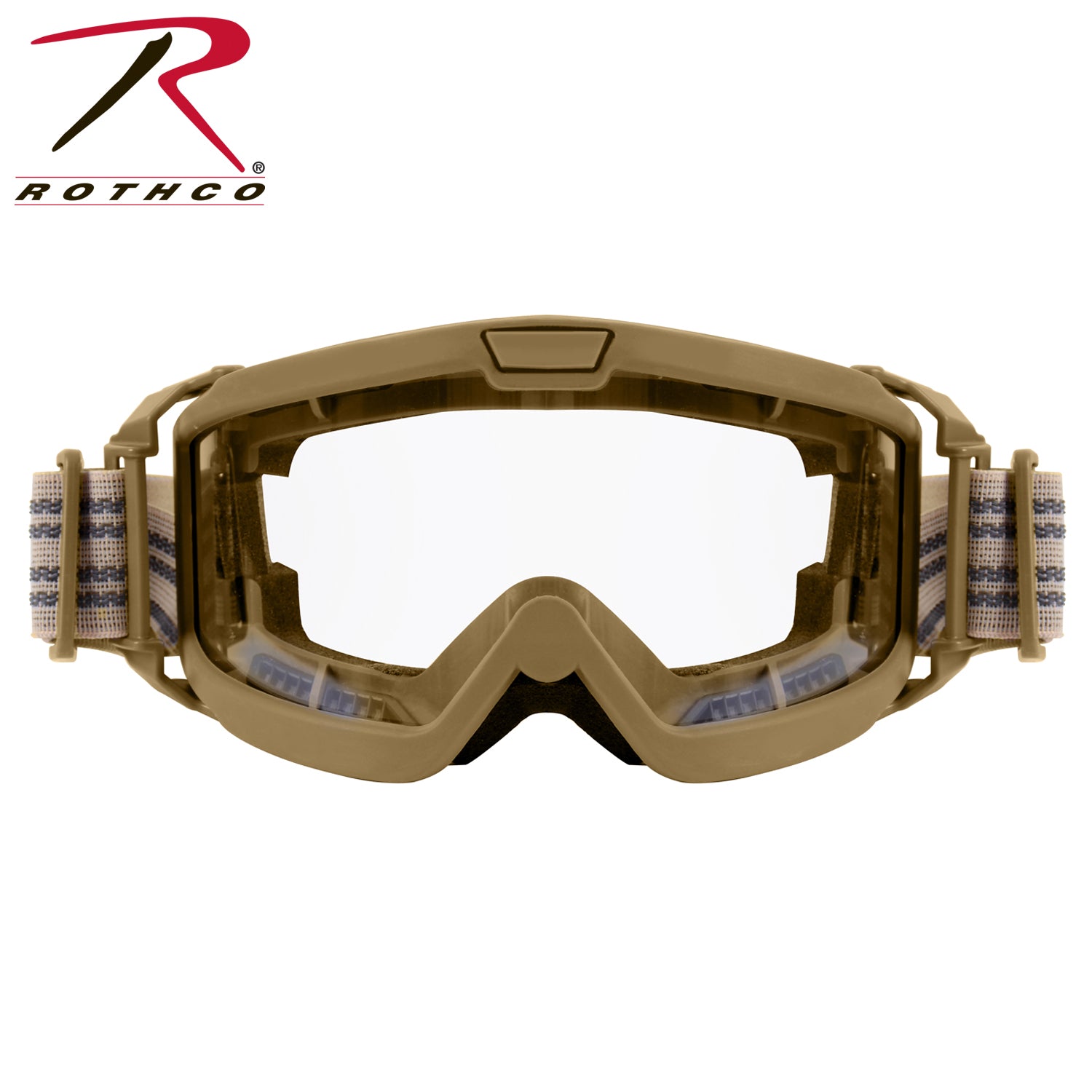 Rothco ANSI Rated OTG Goggles Coyote Brown / Clear – Impact-Resistant Tactical Eye Protection
