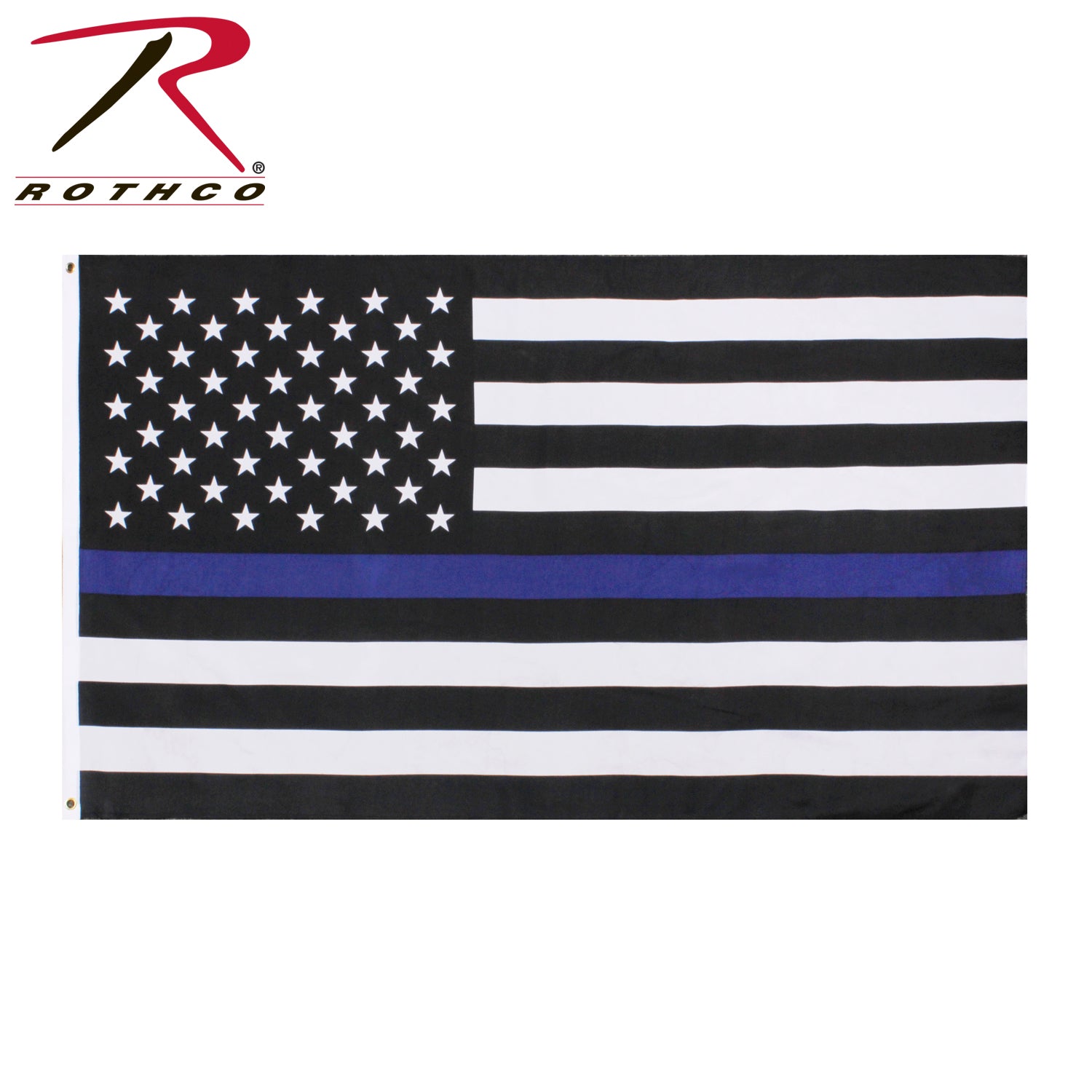 Rothco Thin Blue Line U.S. Flag 3' x 5' - Support Law Enforcement and First Responders