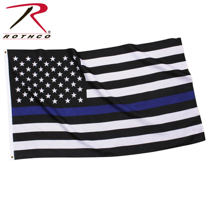 Rothco Thin Blue Line U.S. Flag 3' x 5' - Support Law Enforcement and First Responders