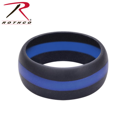 Rothco Thin Blue Line Silicone Ring Size 9 – Durable Law Enforcement Support Bracelet