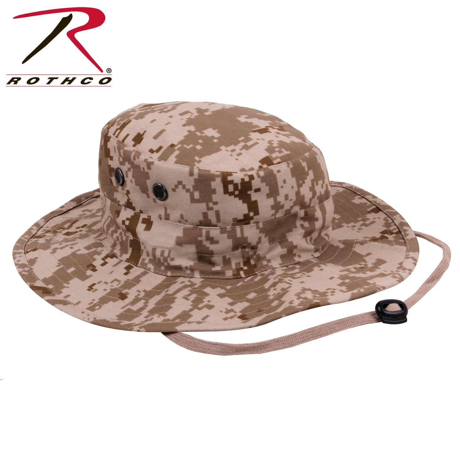 Rothco Adjustable Boonie Hat in Desert Digital Camo - Outdoor Tactical Sun Protection