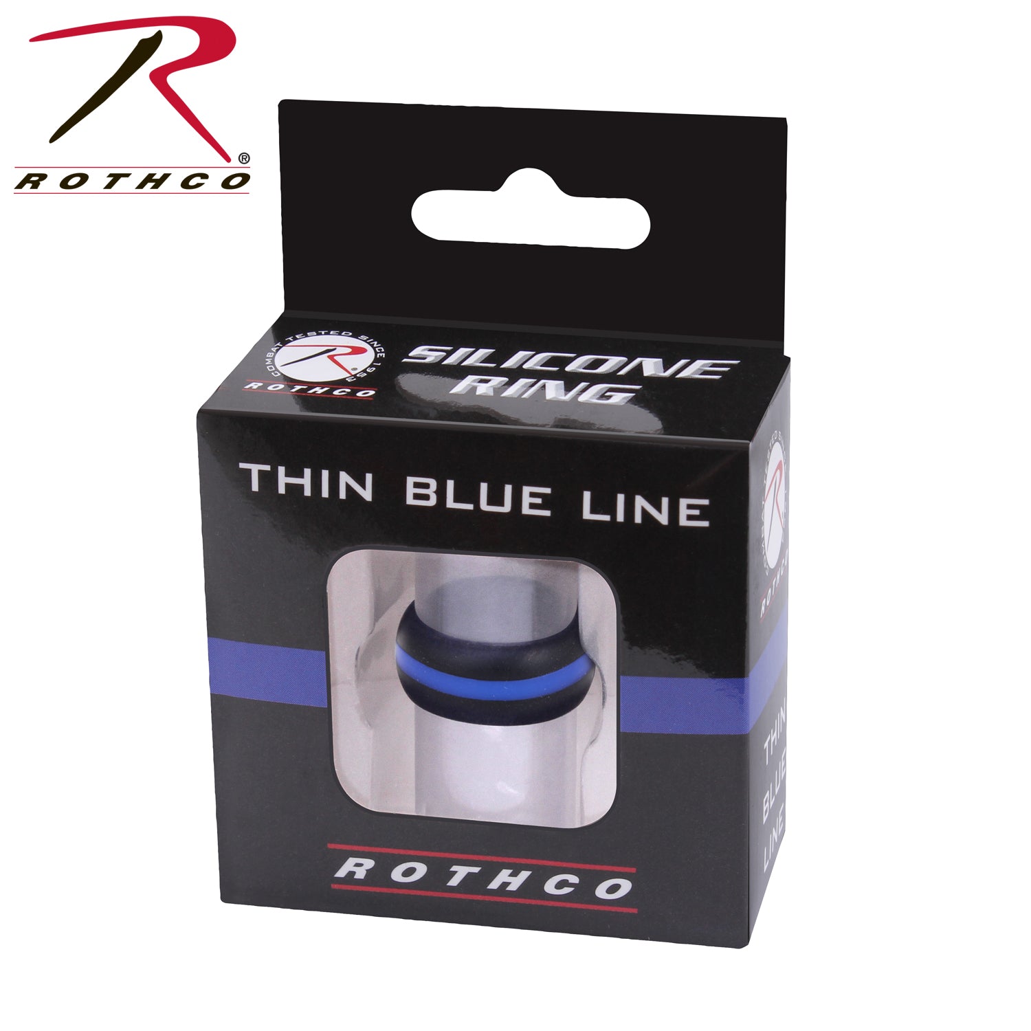 Rothco Thin Blue Line Silicone Ring Size 9 – Durable Law Enforcement Support Bracelet