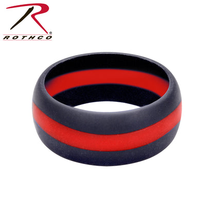 Rothco Thin Red Line Silicone Ring Size 9 – Safe, Durable Firefighter Support Jewelry