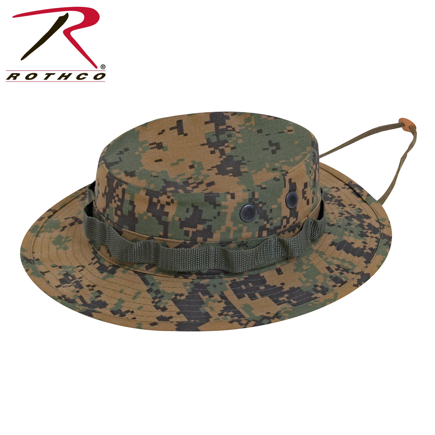 Rothco Digital Camo Boonie Hat with Wide Brim and Adjustable Chin Strap