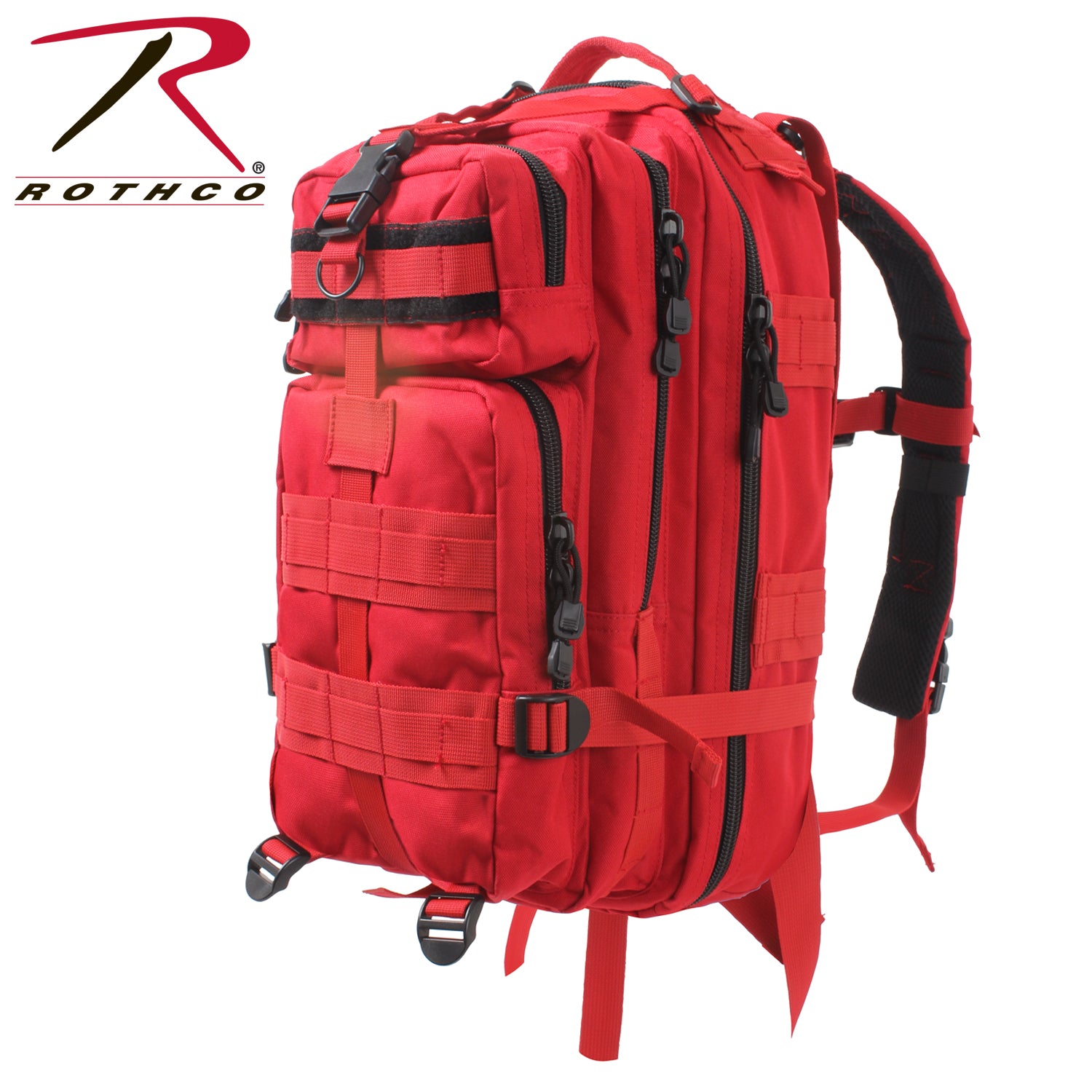 Rothco Trauma Kit Backpack Red - Emergency Medical Supplies with Heavy-Duty Transport Pack