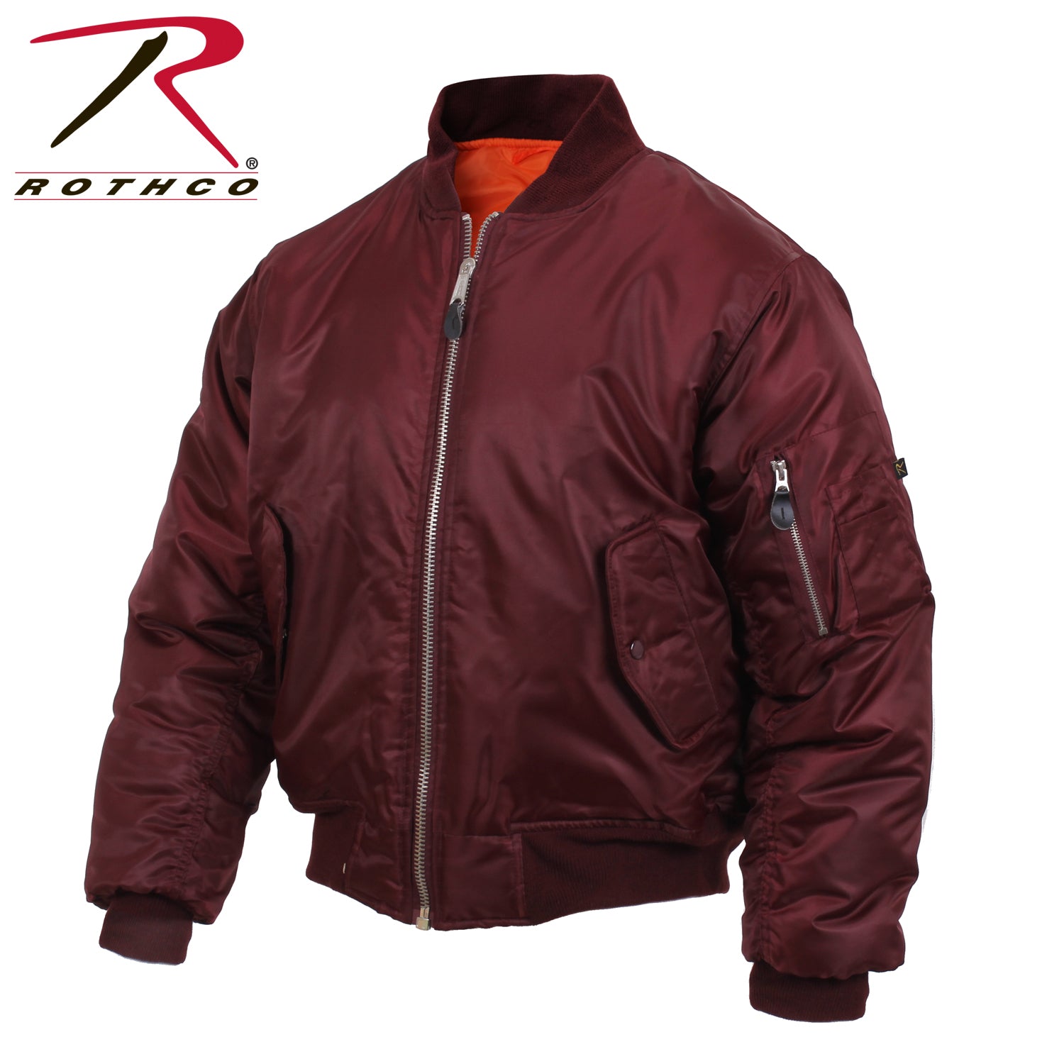 Rothco MA-1 Flight Jacket Maroon 2XL – Military-Inspired Bomber with Insulation and Utility Pockets