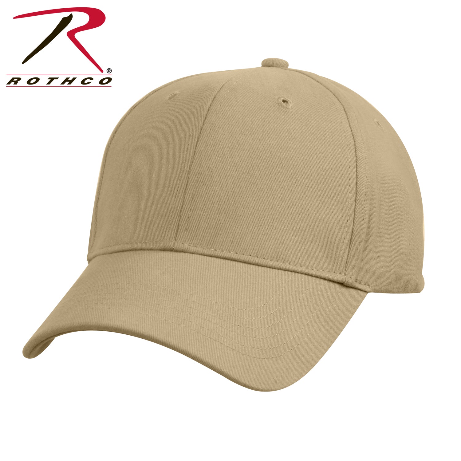 Rothco Supreme Solid Color Low Profile Cap Khaki - Comfortable Brushed Cotton Twill Baseball Hat