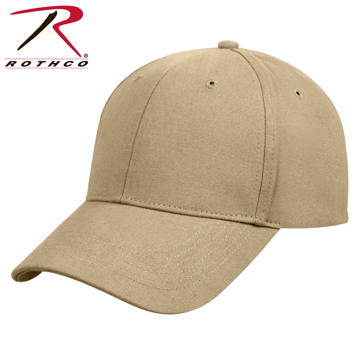 Rothco Supreme Solid Color Low Profile Cap Khaki - Comfortable Brushed Cotton Twill Baseball Hat