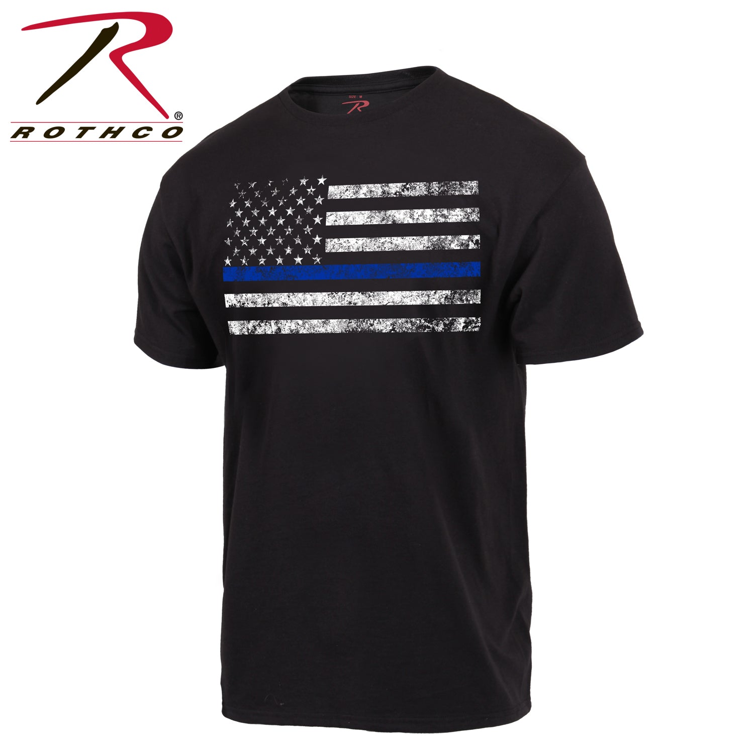 Rothco Thin Blue Line T-Shirt Black Size Small — Support Law Enforcement with Patriotic Graphic Tee